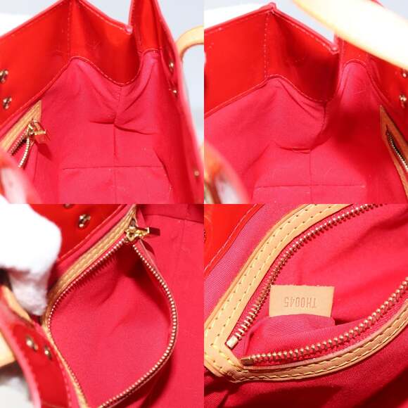 LOUIS VUITTON Monogram Vernis Reade PM Hand Bag Red Rouge M91088 - Picture 12 of 12